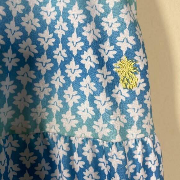 Tommy Bahama Girls (5) Tropical Sun dress Sleeveless Blue Green Resort wear! - Picture 2 of 4